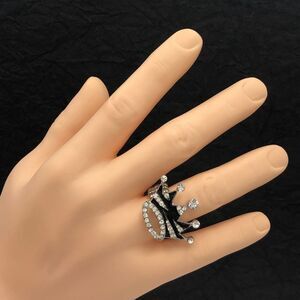 Zebra Stripe Crown Bling Stretch Ring